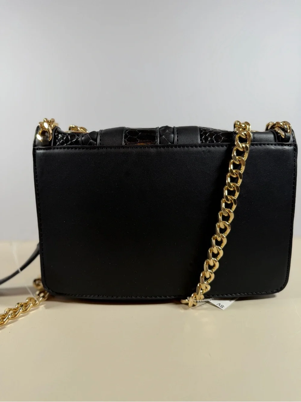 ALDO Black Shoulder Bag with Gold Chain Strap